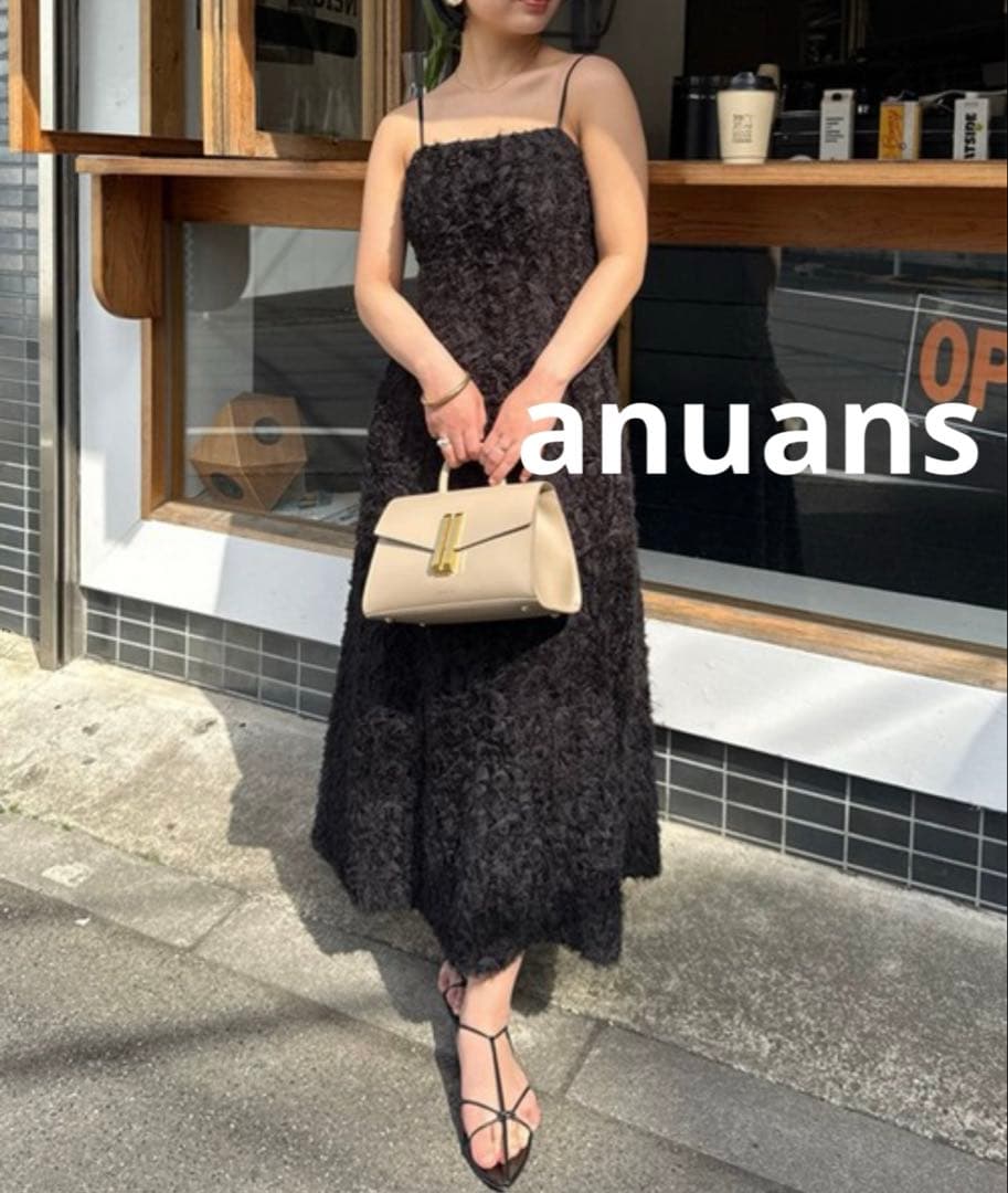ほぼ未使用 anuans キャミソールワンピース SMALL ブラック