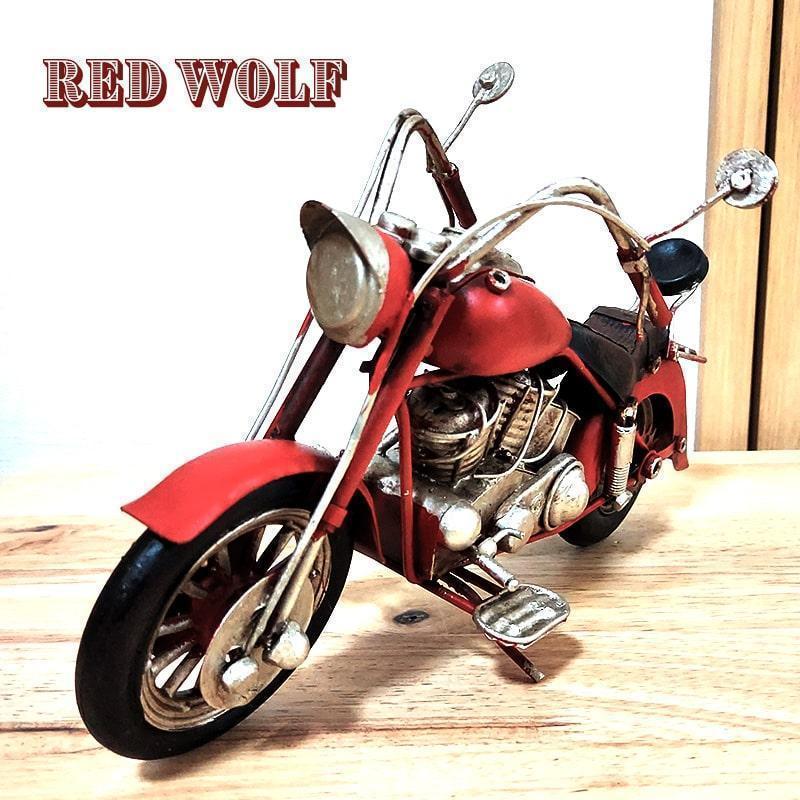 ヴィンテージ バイク オブジェ モーターサイクル レッド かっこいい ブリキ