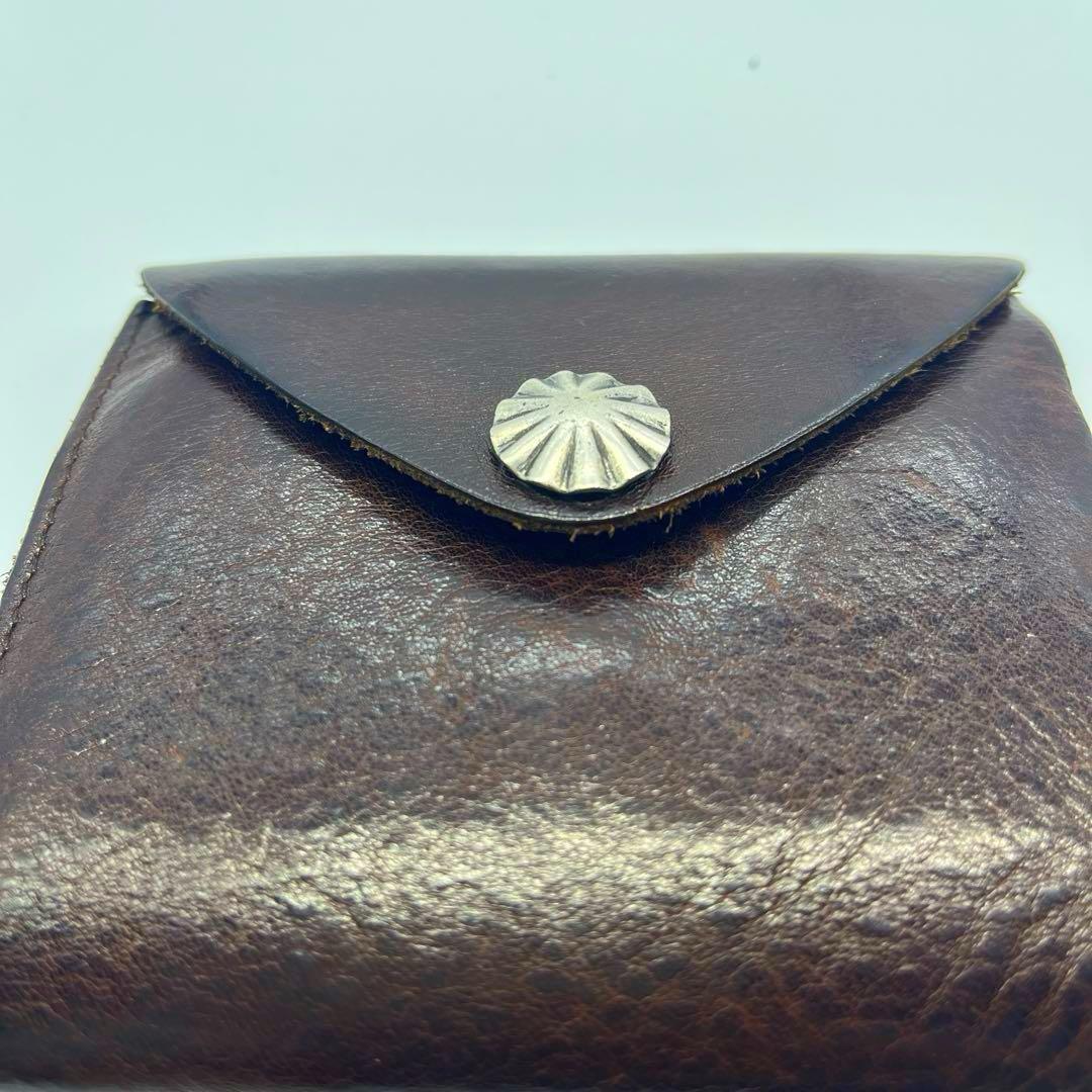 RRL ダブルアールエル　コンチョウォレット　三つ折り財布　レザー　ブラウン RRL コンチョレザーウォレット財布ラルフローレン