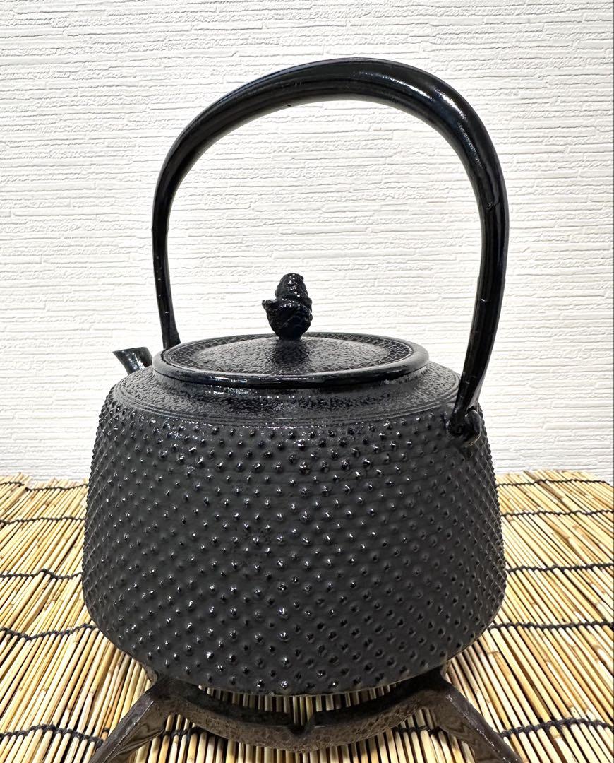 未使用品　南部盛榮堂ＯＩＧＥＮ造　１５型九重アラレ　南部鉄瓶　南部鉄器