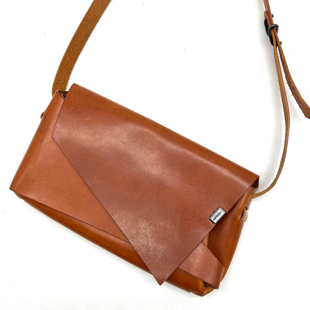所作 ブライドルレザー ショルダーバッグ 茶色系