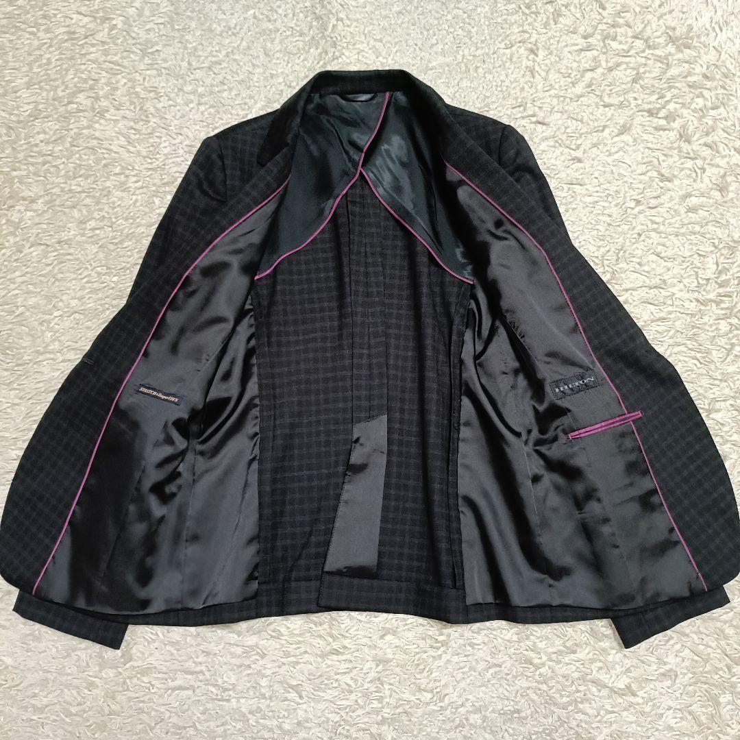 美品】HILTON ヒルトン ブラックチェック パンツスーツ