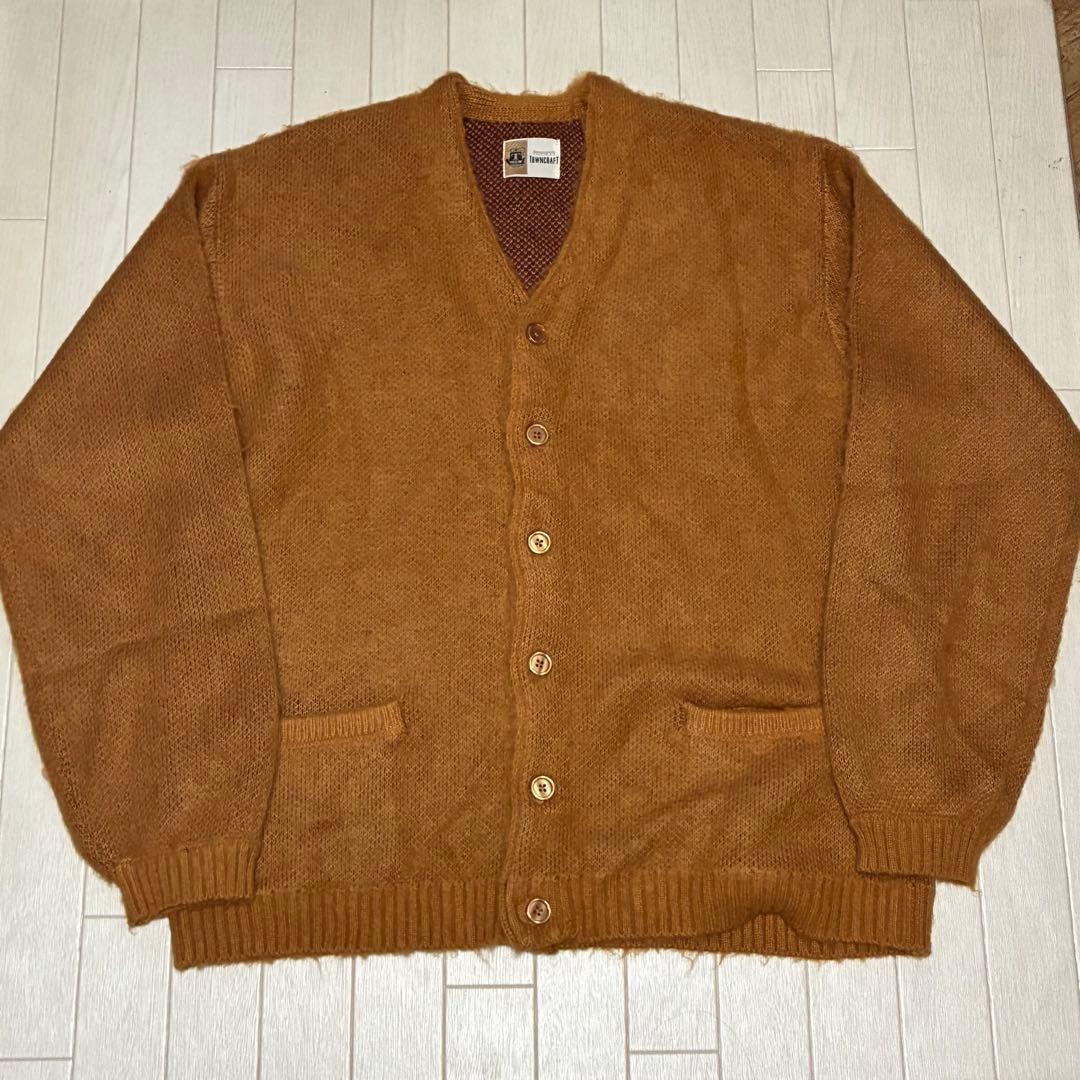 TOWN CRAFT カーディガン カーディガン モヘア風 マスタード