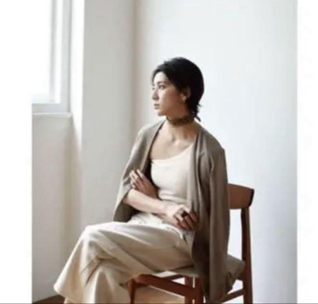 Collarless Over Jacket ベージュ 38