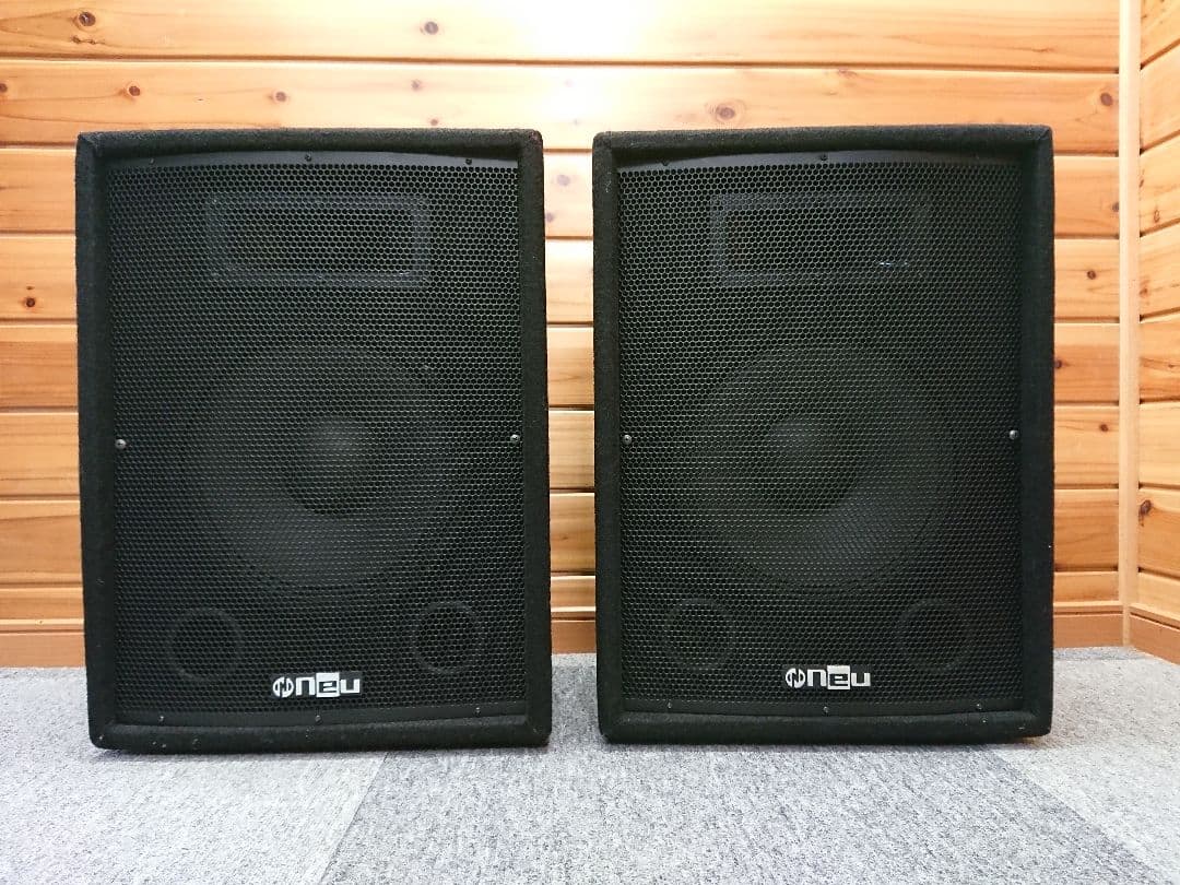 neu PS-120X ヌー モニター PAスピーカー アンプ内蔵 2本 ②
