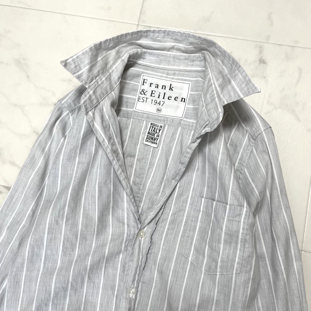 フランクアンドアイリーン BARRY ストライプ スキッパー 長袖シャツ XS フランクアンドアイリーン BARRY ストライプ スキッパー 長袖