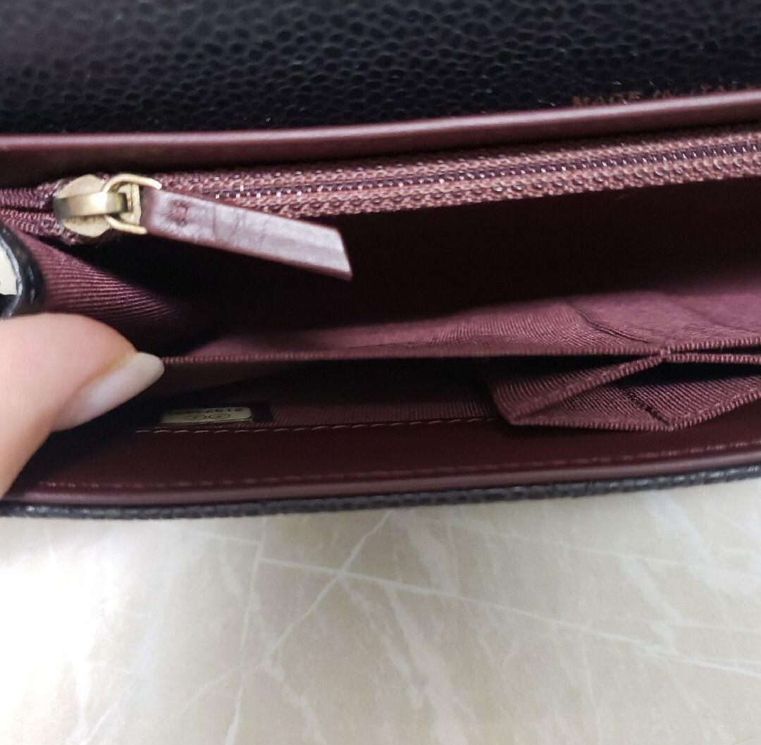 確実正規品 CHANEL シャネル チェーンウォレット財布 キャビアスキン 確実正規品 CHANEL シャネル チェーンウォレット財布 キャビアスキン