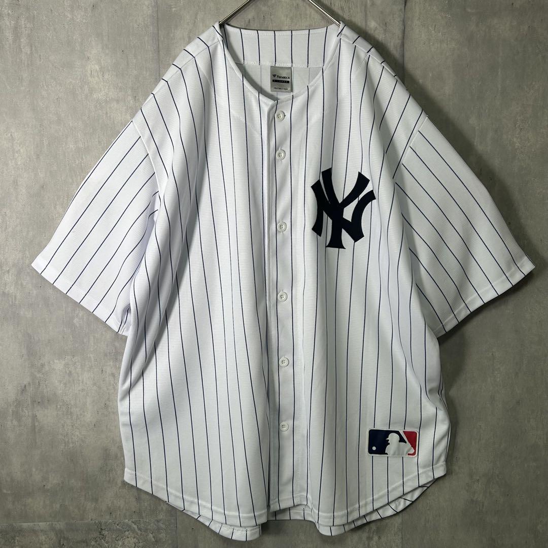 Fanatics ヤンキース ベースボールシャツ ストライプ XL 白
