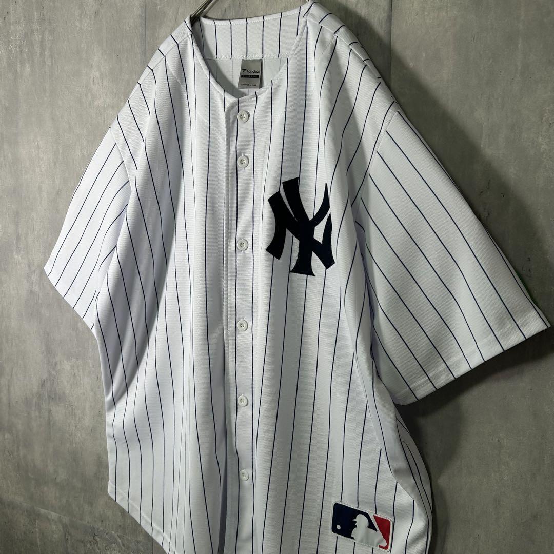 Fanatics ヤンキース ベースボールシャツ ストライプ XL 白