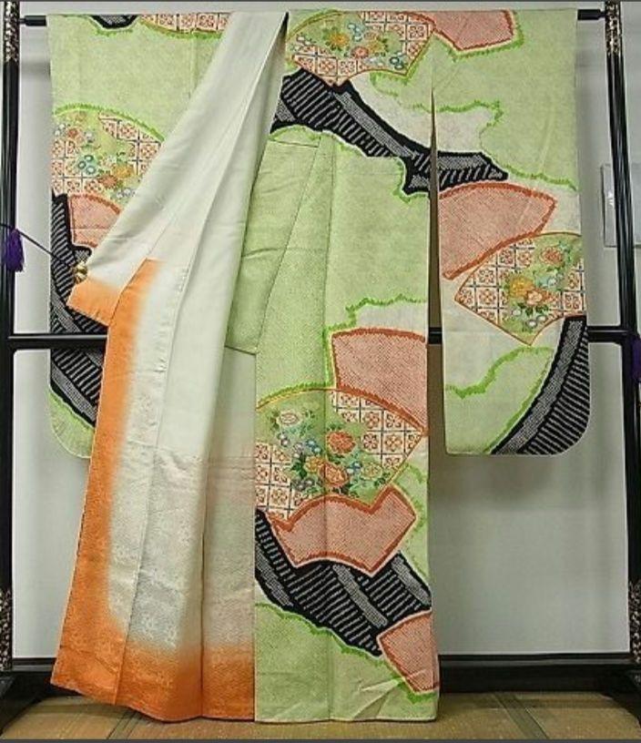 振袖フルセット 身丈162.5裄64 豪華振袖 緑 チャコール 刺繍柄 シンプル 振袖コレクション | 千葉の振袖と着物・小学生袴のみかわや