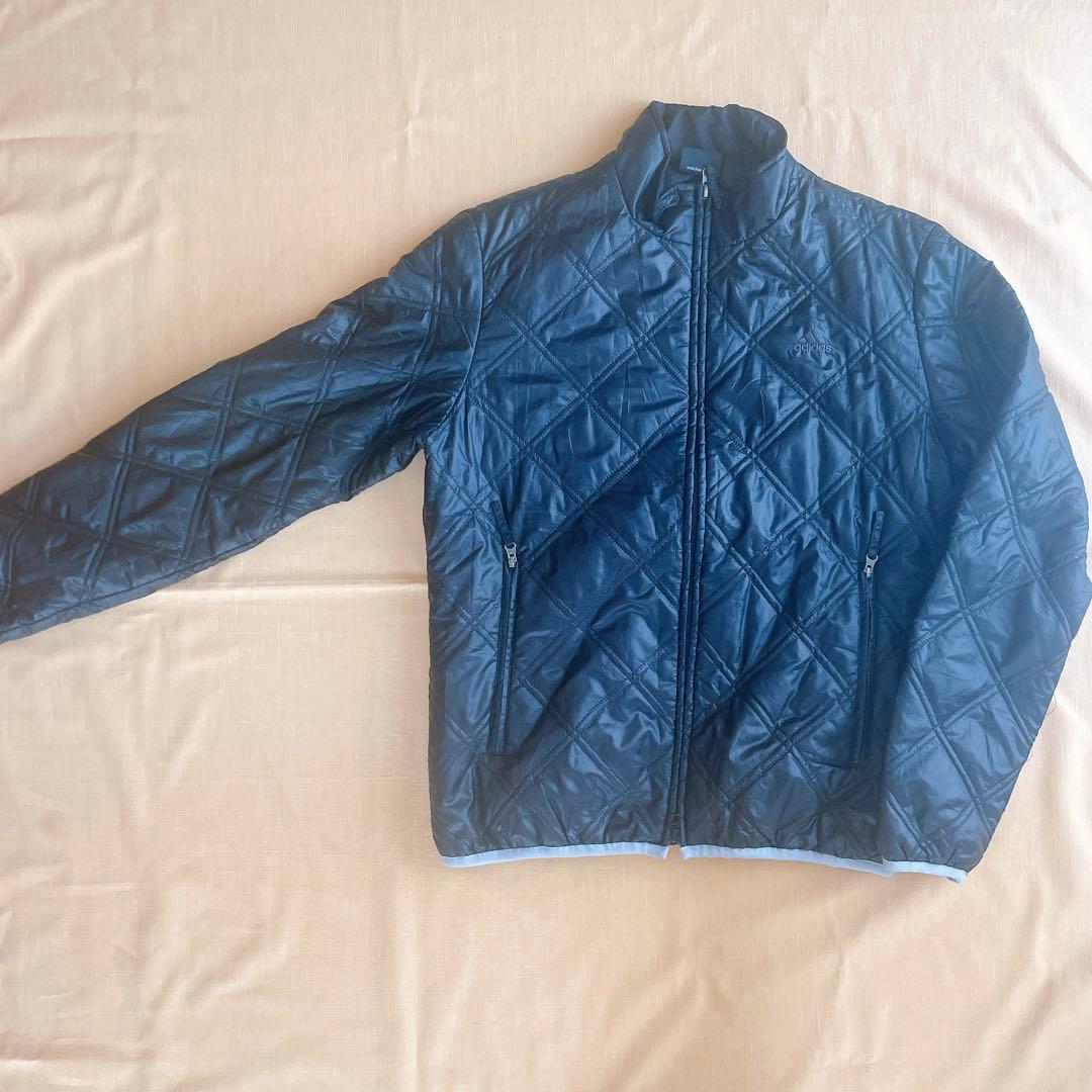 adidas ネイビー キルティングジャケット