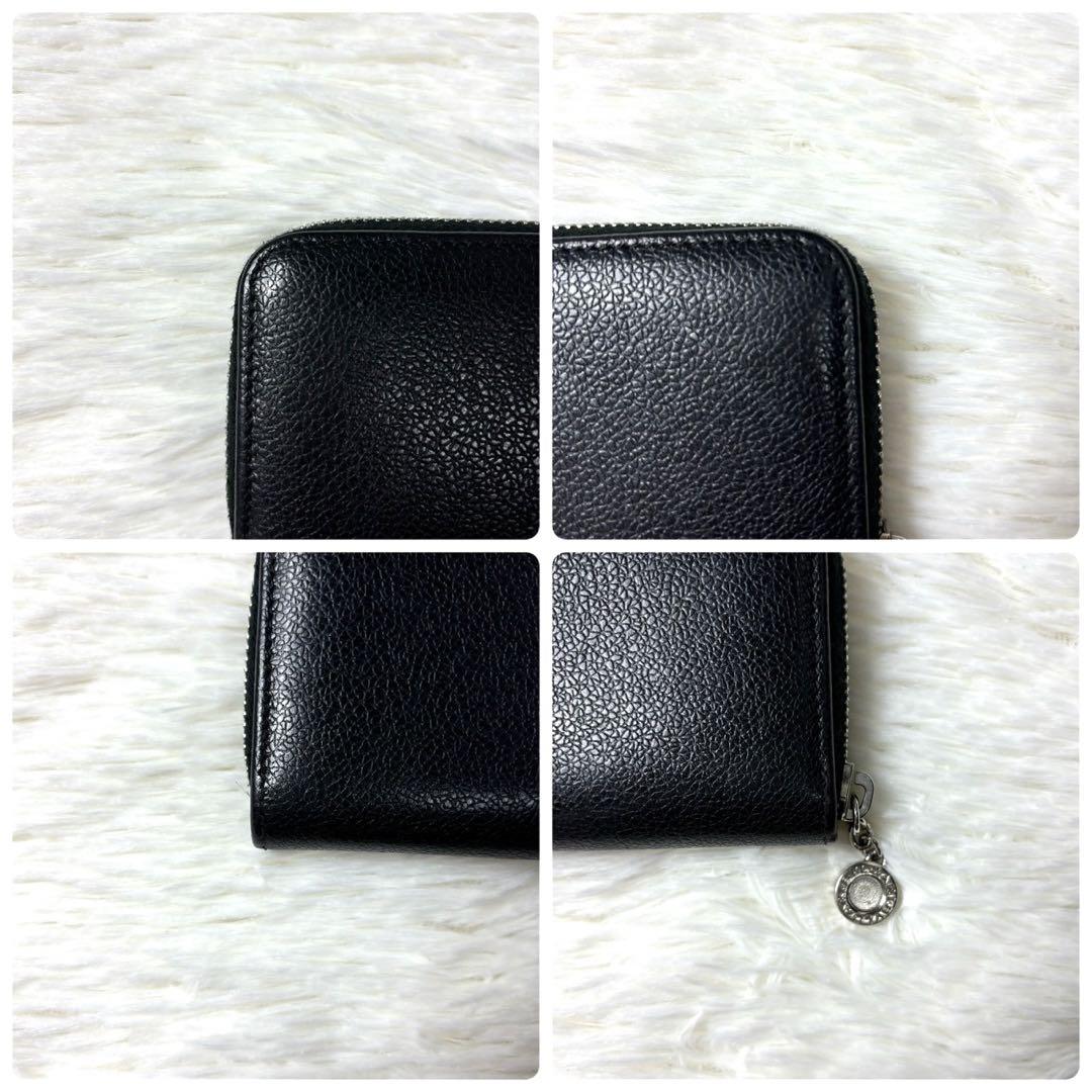 【美品】BVLGARI コインケース 小銭入れ レザー サークル金具 ブラック