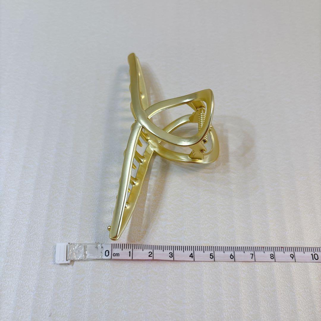 ヘアクリップ 大きめ バンスクリップ 髪留め ヘアアクセサリー ゴールド