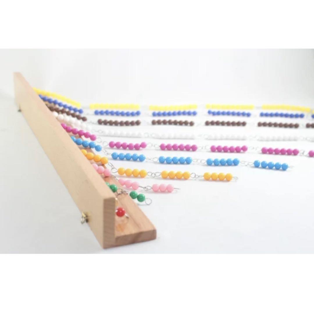 モンテッソーリ　知育玩具　色ビーズ・チェーン・フレーム　Montessori