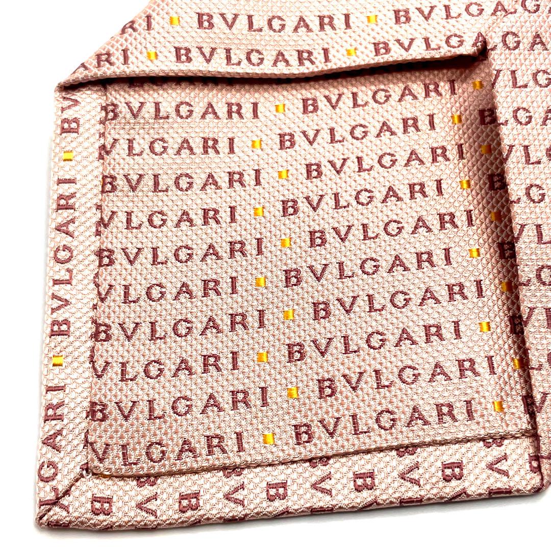 ◆新品未使用!!◆ BVLGARI ブルガリ　ネクタイ　ピンク　ロゴグラム