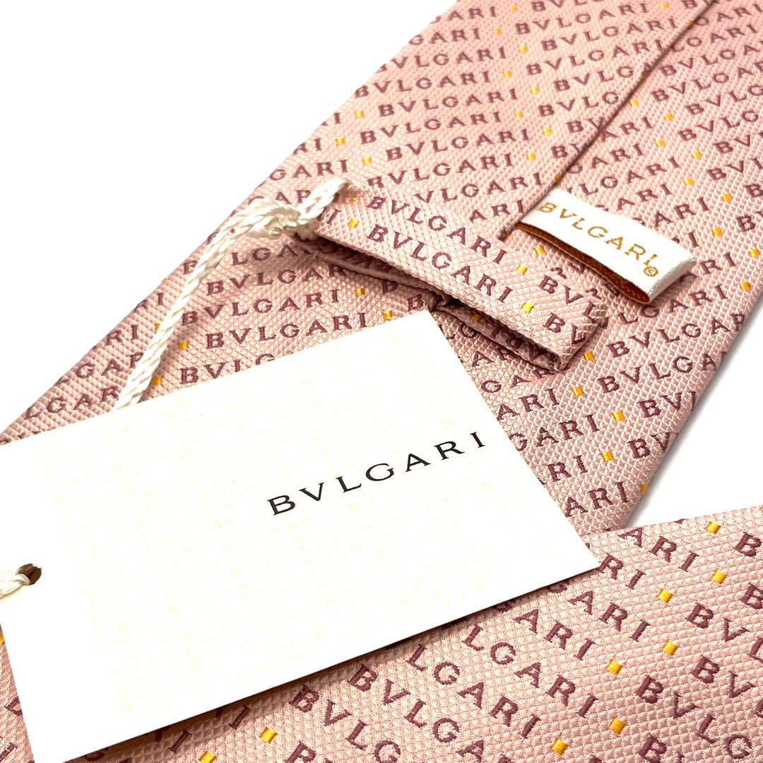 ◆新品未使用!!◆ BVLGARI ブルガリ　ネクタイ　ピンク　ロゴグラム