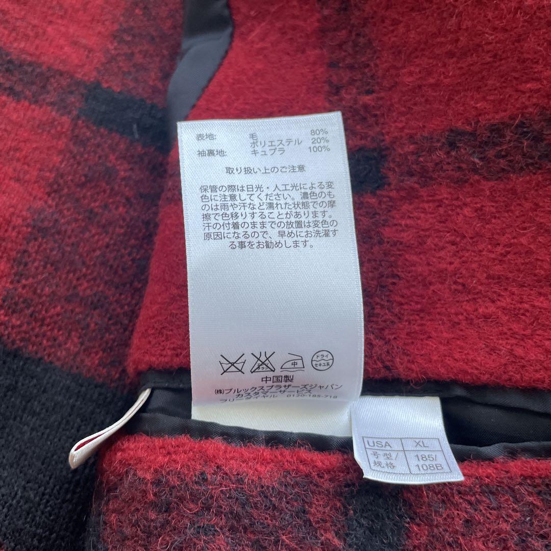 新品美品 ブルックスブラザーズ XL 赤黒チェック テーラード