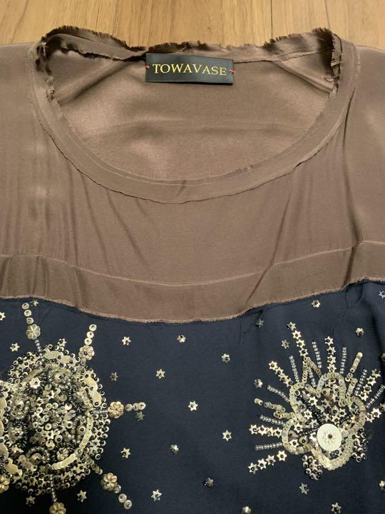 TOWAVASE 刺繍付きシルクシャツ
