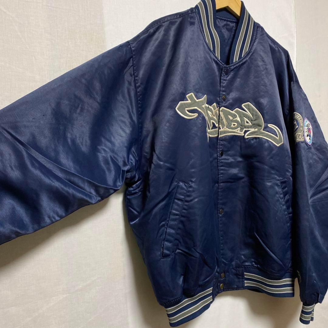 TRIBAL 刺繍ロゴ　スタジャン　ストリート　HIPHOP オーバーサイズ