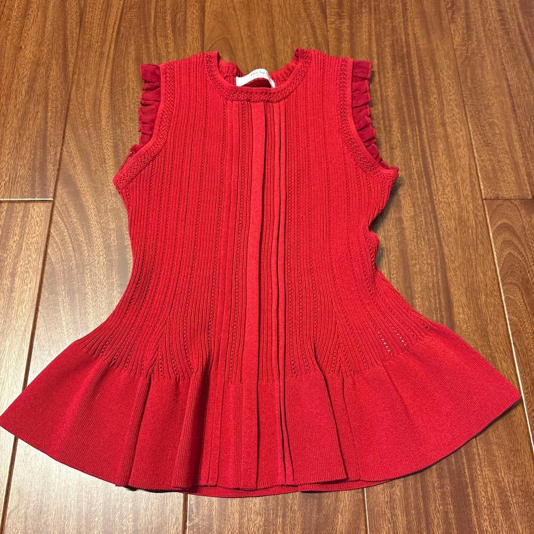 即購入不可　herlipto Peplum Ribbed Knit Top