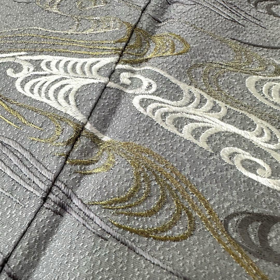 付下げ 美しい地紋に上品な刺繍 裄66.5 紋なし 着物 正絹 RK-4701 付下げ 美しい地紋に上品な刺繍 裄66.5 紋なし 着物 正絹 RK-4701