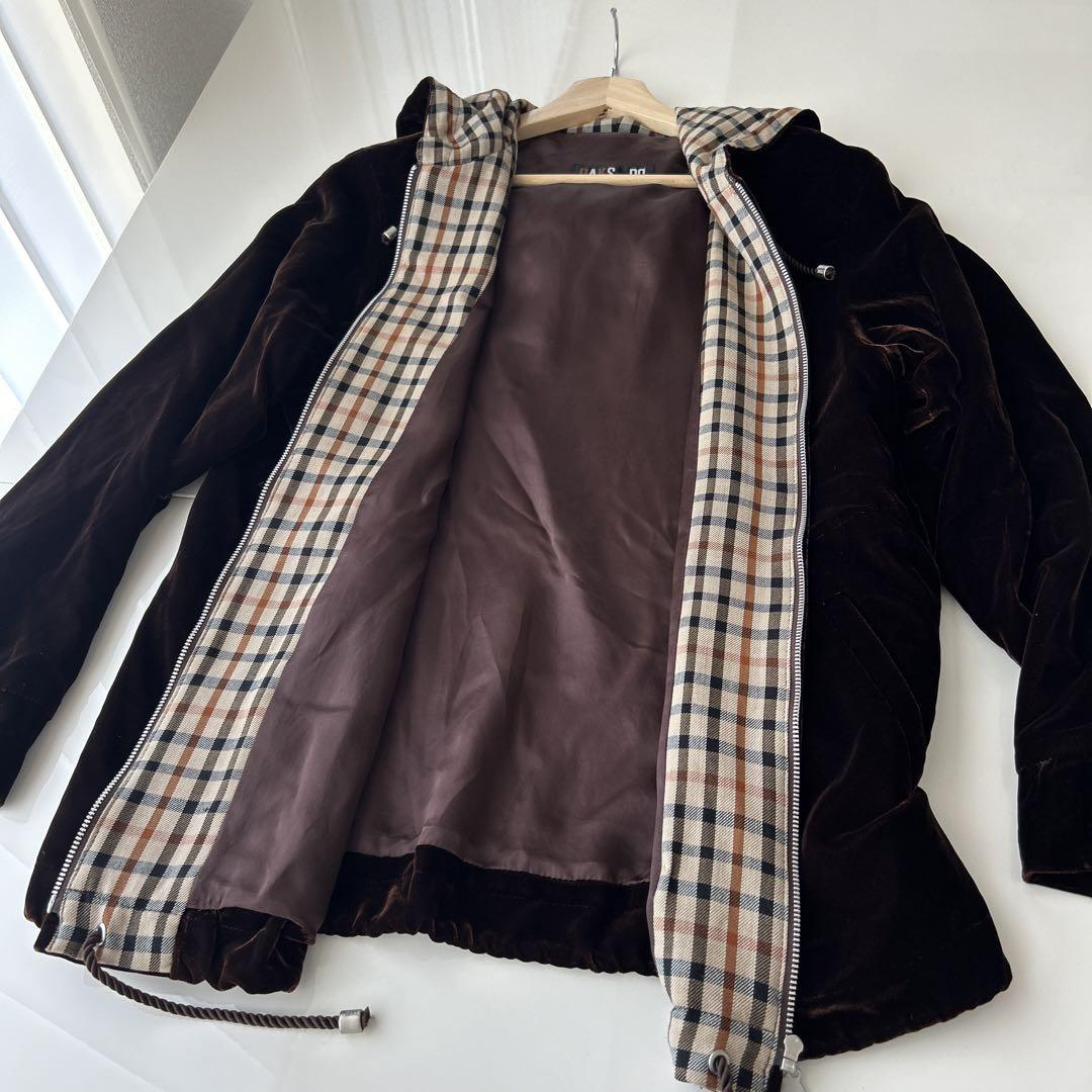 海外限定スパイク販売 DAKS LONDON ベロアフードジャケット ジャケット・アウター