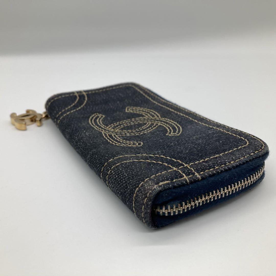 【正規品】CHANEL デニム コンパクト コインケース ココチャーム 青