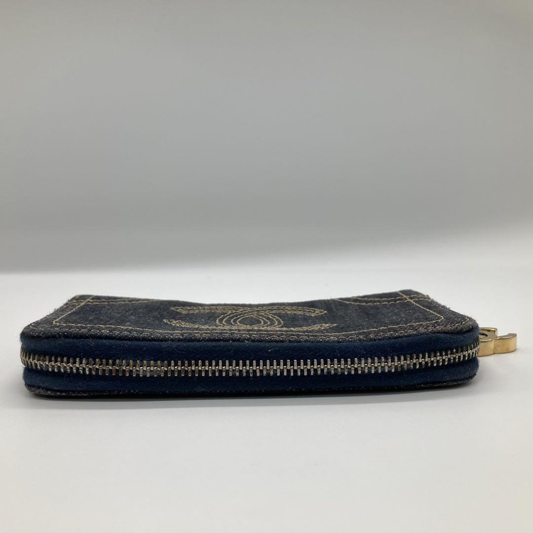【正規品】CHANEL デニム コンパクト コインケース ココチャーム 青