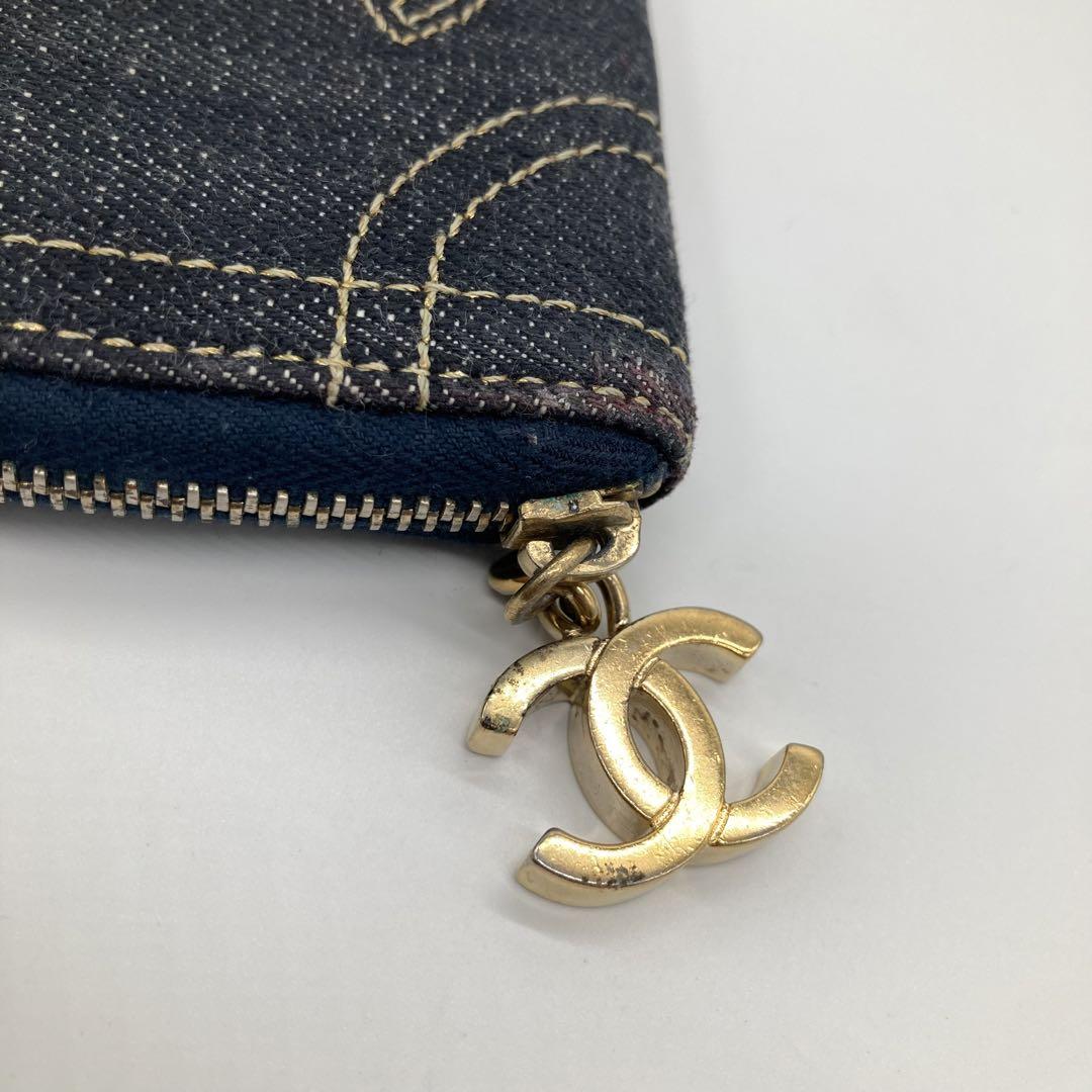 【正規品】CHANEL デニム コンパクト コインケース ココチャーム 青