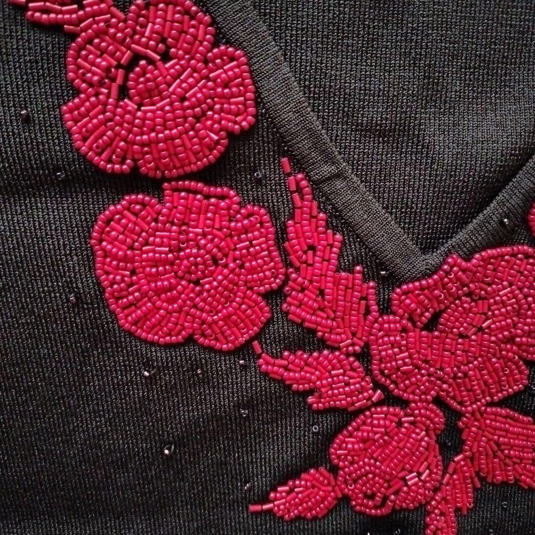ホットマン セール S 半袖ニット 花柄刺繍 ブラウン メルカリ - トップス