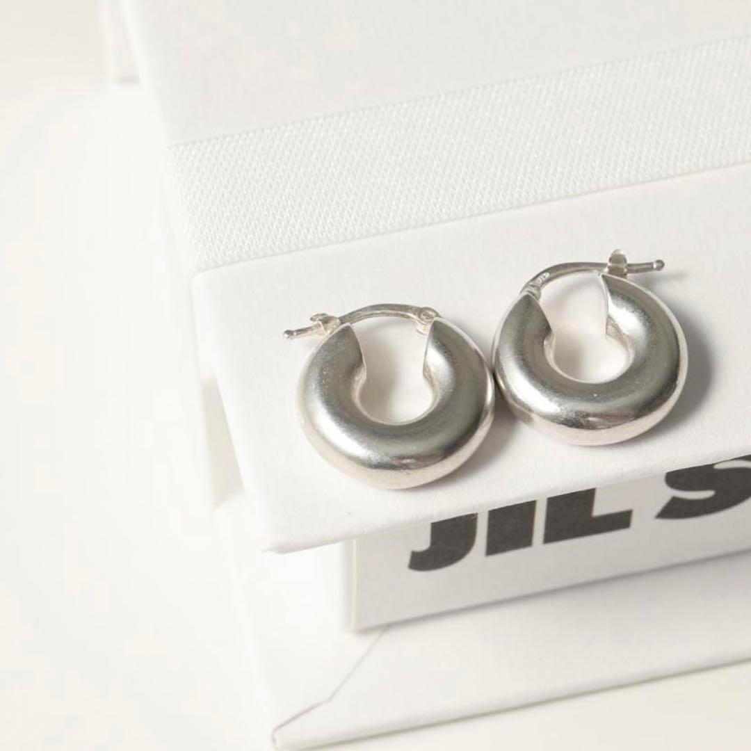 【新品】JIL SANDER ジルサンダー フープ ピアス シルバー チャンキー