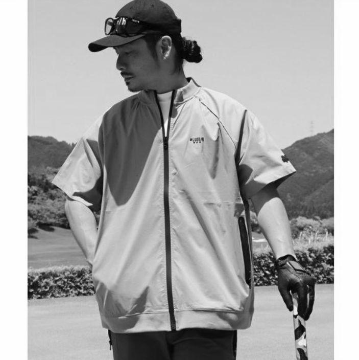 LUXE/R GOLF ラグジュストレッチナイロン布帛ジップ 45702WHL②