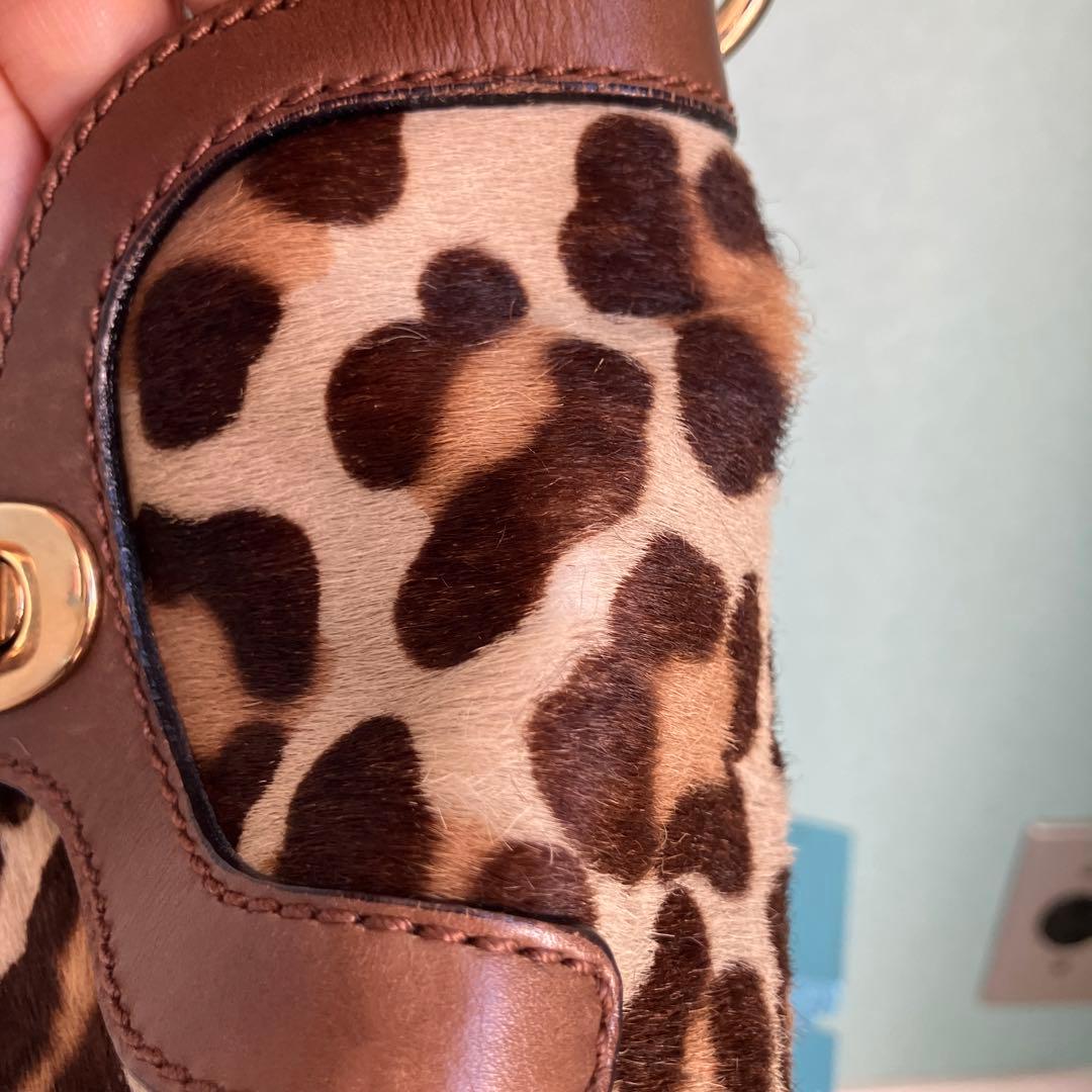 (美品)アニヤハインドマーチ ハラコレオパード柄 ショルダーバック ハンドバック (美品)アニヤハインドマーチ ハラコレオパード柄 ショルダーバック ハンドバック