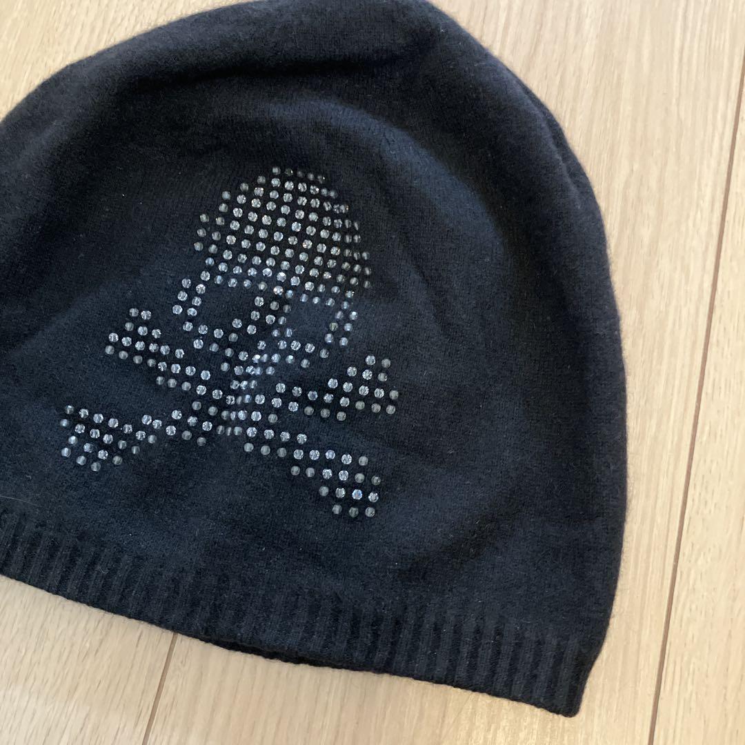 master mind マスターマインド　ニットキャップ　ビーズ mastermind JAPAN ビーズスカル カシミヤ ニットキャップ