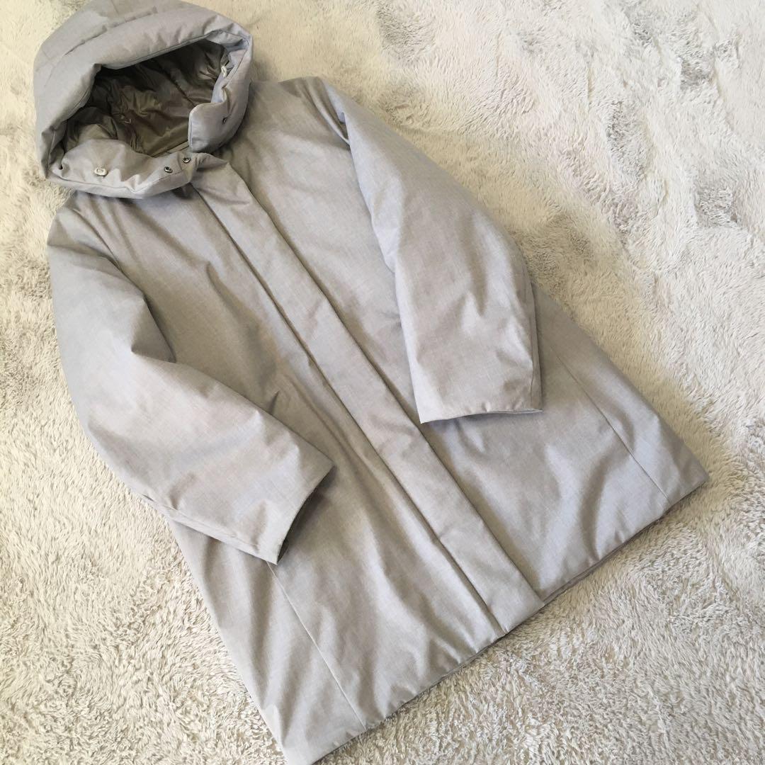 【美品】極暖UNIQLO レディースハイブリッドダウンコクーンコート グレー L 美品】極暖UNIQLO レディースハイブリッドダウンコクーンコート