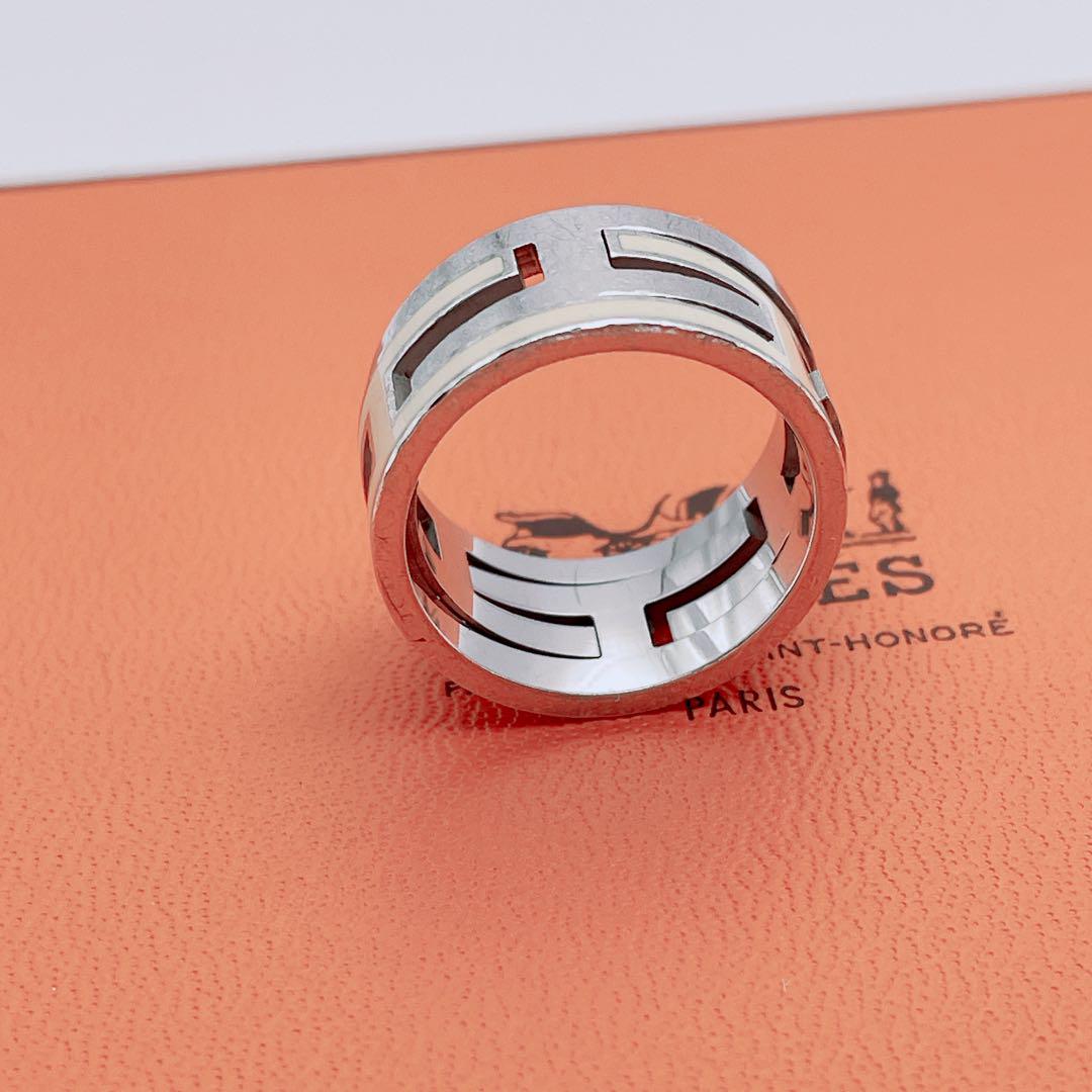 HERMES ムーヴアッシュ　リング　ホワイト　シルバー925 指輪