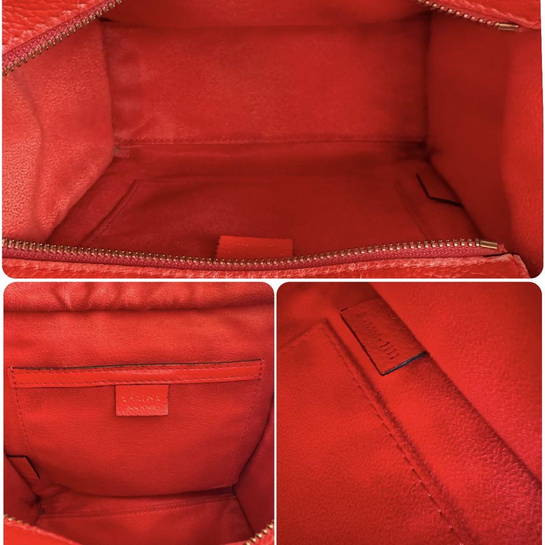 CELINE セリーヌ ラゲージ ナノショッパー 2way バッグ レッド 赤