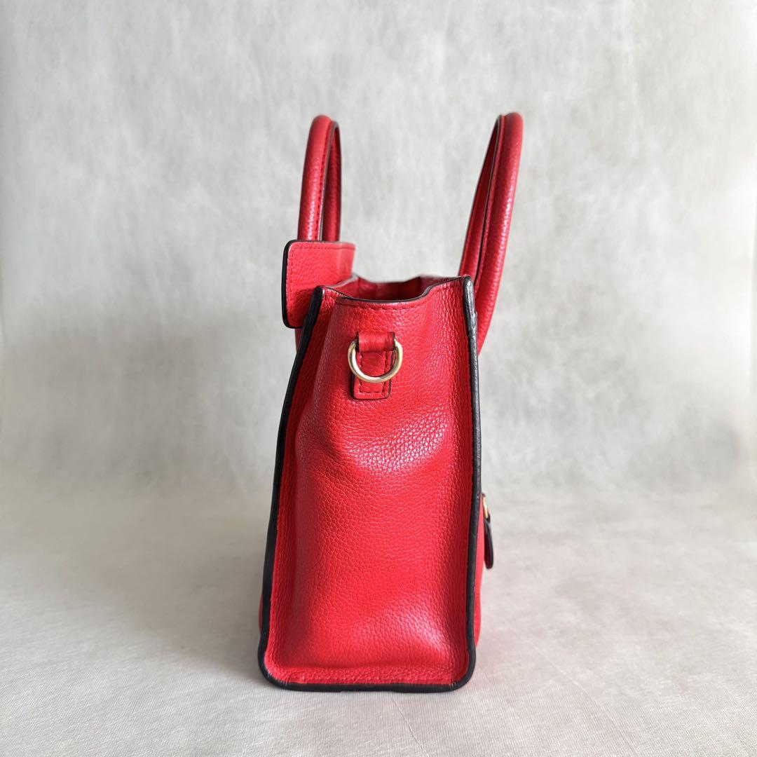 CELINE セリーヌ ラゲージ ナノショッパー 2way バッグ レッド 赤