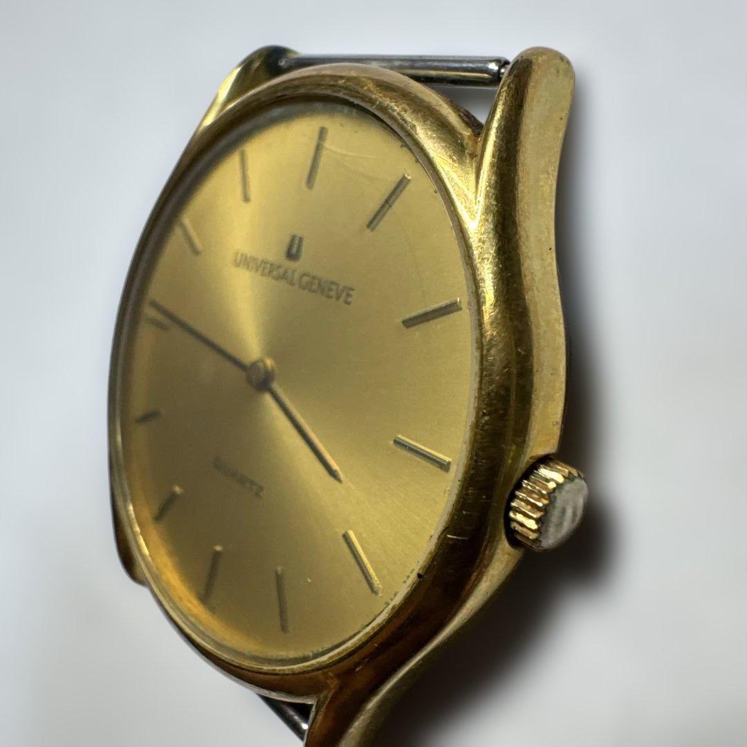 Universal Geneve Quartz Watch A3669 Vintage Green Dial Gold