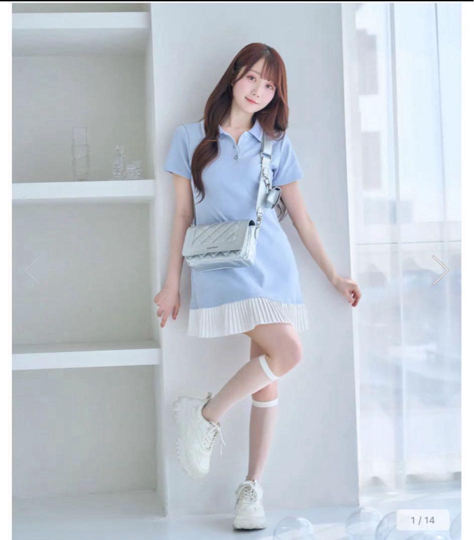 Rosé Muse logo embroidery pleats polo op Rosé Muse logo embroidery pleats polo op - メルカリ