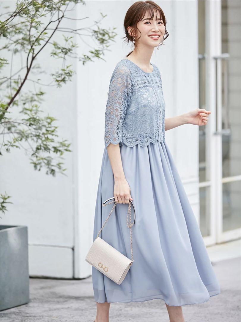 新品タグ付き　レース×シフォンフォーマルワンピース　マタニティ・授乳服