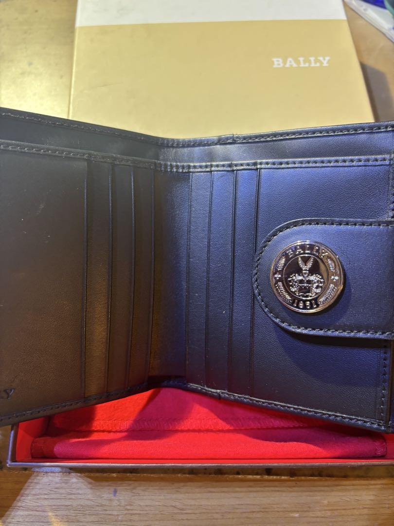 BALLY 黒 レザー 二つ折り財布 新品未使用 - メルカリ