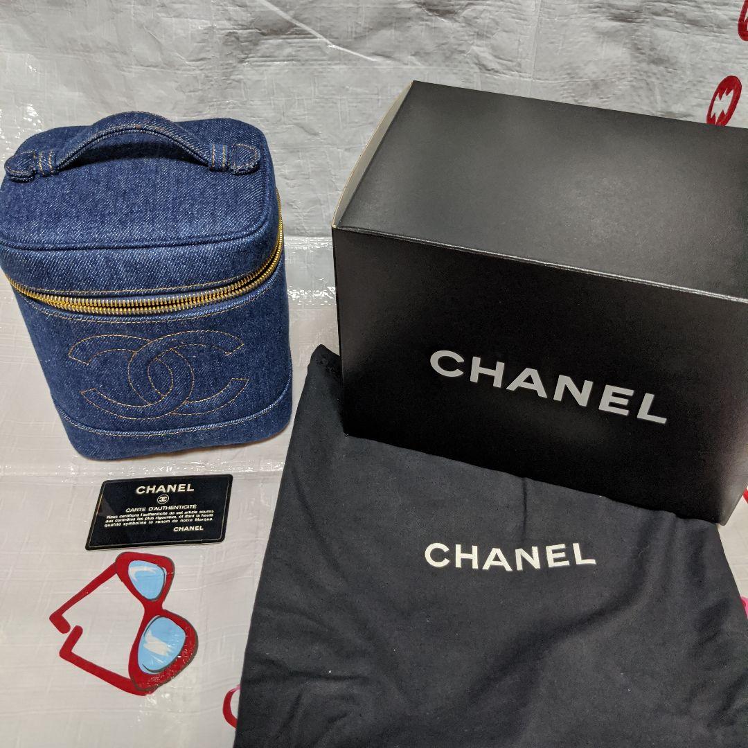 レア！シャネル　CHANEL　デニム　ヴァニティバッグ　バニティーヴィンテージ