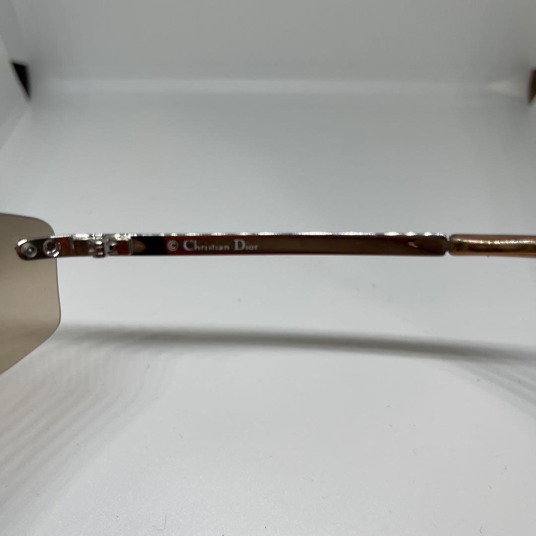 美品 Dior サングラス スター シルバーフレーム ブラウン