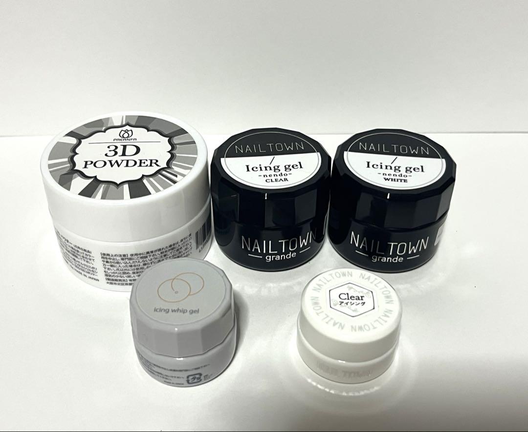新品 ジェルネイル 3Dパウダー アイシング クレイ 10点セット