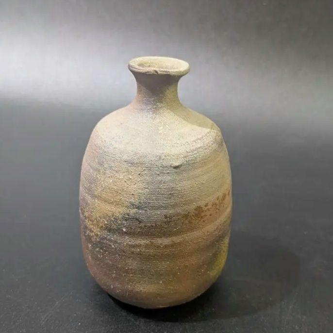 人間国宝 伊勢崎淳 作 備前焼 徳利 酒器 一輪挿しにも 伊勢崎 淳 備前 窯印