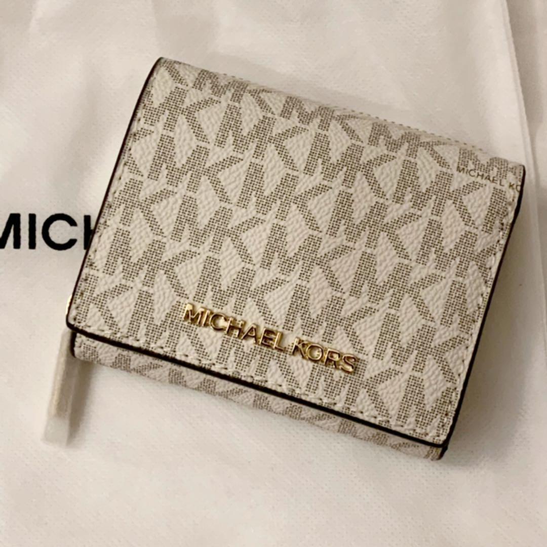 ブラウン系『2年保証』 マイケルコース MICHAEL KORS 折り財布【お