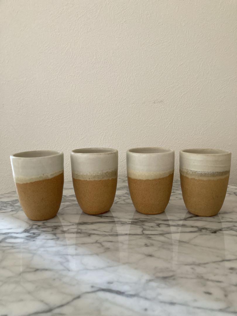 南米陶器 湯呑み カップ 4個セット おしゃれグラデーションアースカラー