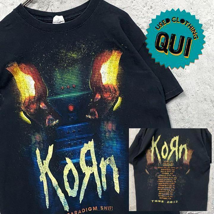 レア 古着○両面プリントバンドTシャツ KORN コーン ブラック メンズ S