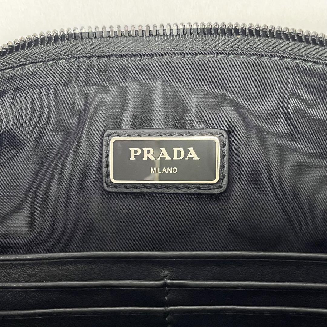 【美品 箱付】PRADA プラダ オールレザー セカンドバッグ クラッチバッグ 画像16